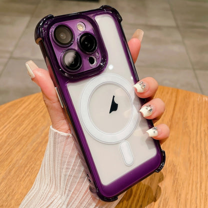 For iPhone 14 Pro Clear Acrylic + TPU MagSafe Magnetic Phone Case(Purple) - iPhone 14 Pro Cases by buy2fix | Online Shopping UK | buy2fix