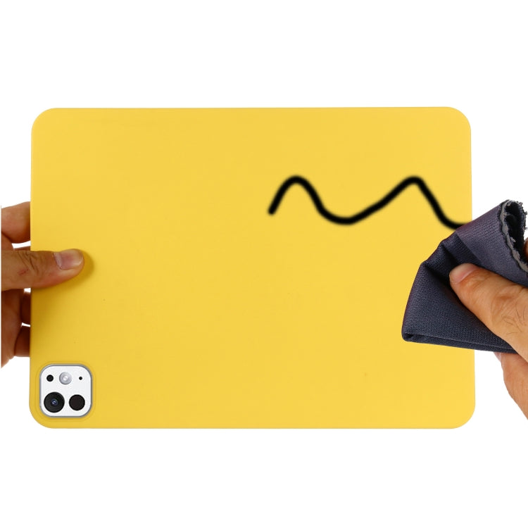 For iPad Pro 11 2024 Pure Color Liquid Silicone Shockproof Tablet Case(Yellow) - iPad Pro 11 2024 Cases by buy2fix | Online Shopping UK | buy2fix