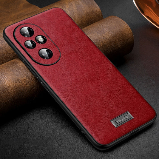 For Honor 200 Pro SULADA Shockproof TPU Hybrid Handmade Leather Phone Case(Red) - Honor Cases by SULADA | Online Shopping UK | buy2fix