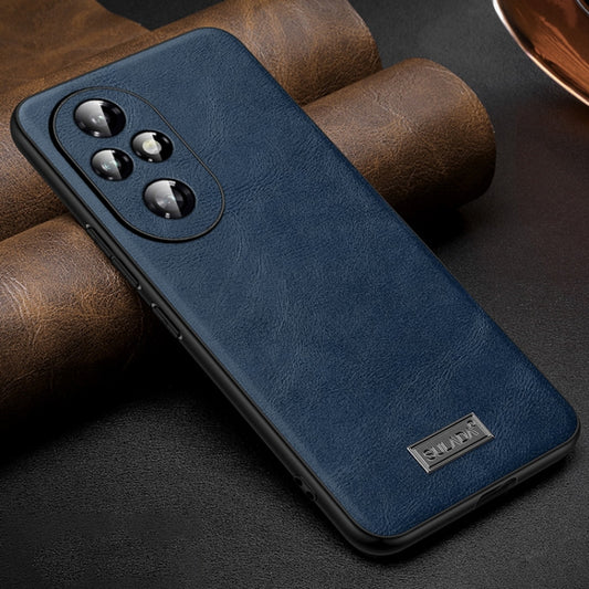 For Honor 200 Pro SULADA Shockproof TPU Hybrid Handmade Leather Phone Case(Blue) - Honor Cases by SULADA | Online Shopping UK | buy2fix