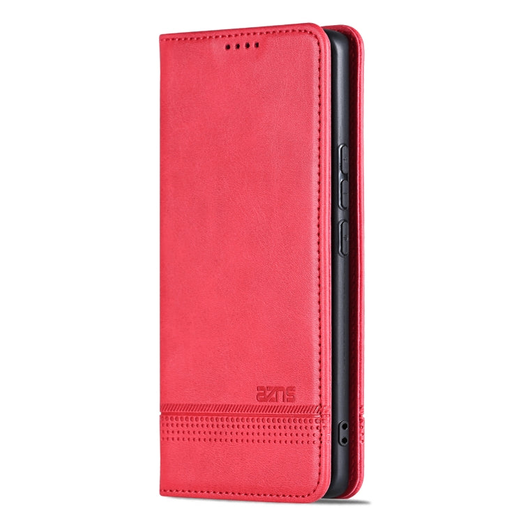 For Samsung Galaxy S25 Ultra 5G AZNS Magnetic Calf Texture Flip Leather Phone Case(Red) - Galaxy S25 Ultra 5G Cases by AZNS | Online Shopping UK | buy2fix