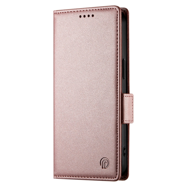 For Google Pixel 9 Pro Side Buckle Magnetic Frosted Leather Phone Case(Rose Gold) - Google Cases by buy2fix | Online Shopping UK | buy2fix