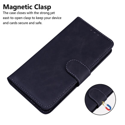 For Xiaomi Redmi K70 / K70 Pro Skin Feel Pure Color Flip Leather Phone Case(Black) - K70 Cases by buy2fix | Online Shopping UK | buy2fix