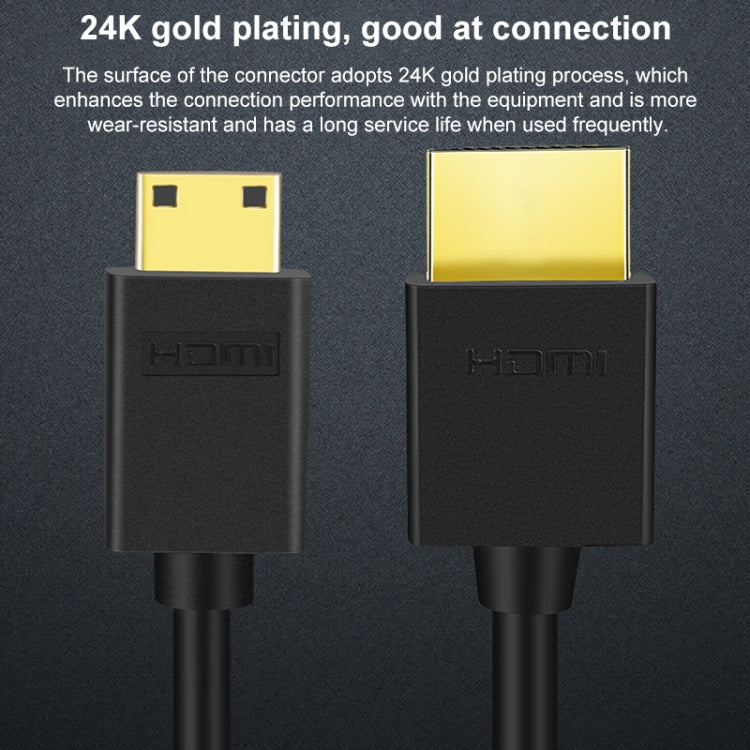 HDMI to Mini HDMI 4K UHD 18Gbps Video Connection Cable, Length:0.5m(Black) - Cable by buy2fix | Online Shopping UK | buy2fix