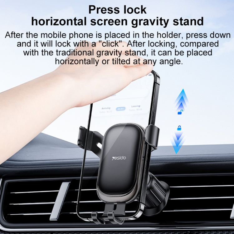 Yesido C247 Air Vent Gravity Car Holder(Black) - Car Holders by Yesido | Online Shopping UK | buy2fix