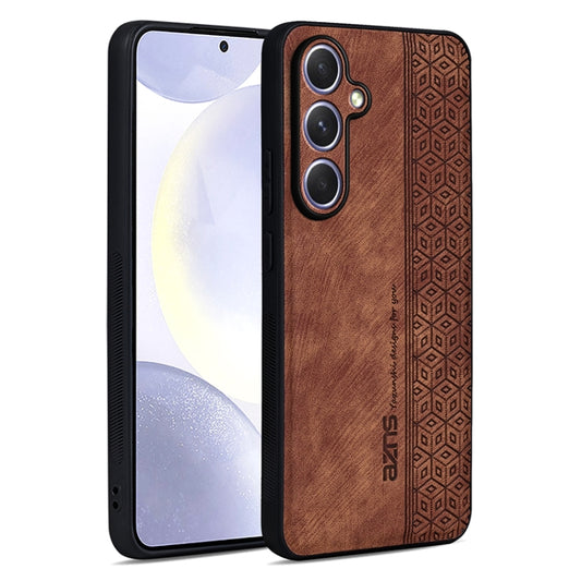 For Samsung Galaxy S25 5G AZNS 3D Embossed Skin Feel Phone Case(Brown) - Galaxy S25 5G Cases by AZNS | Online Shopping UK | buy2fix