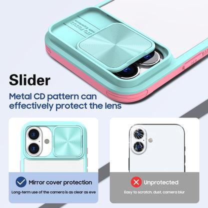 For iPhone 16 Pro Sliding Camshield Acrylic Hybrid TPU Phone Case(Blue Pink) - iPhone 16 Pro Cases by buy2fix | Online Shopping UK | buy2fix