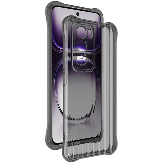 For OPPO Reno12 Pro Global IMAK Corrugated Texture Airbag TPU Phone Case(Transparent Black) - Reno12 Pro Cases by imak | Online Shopping UK | buy2fix