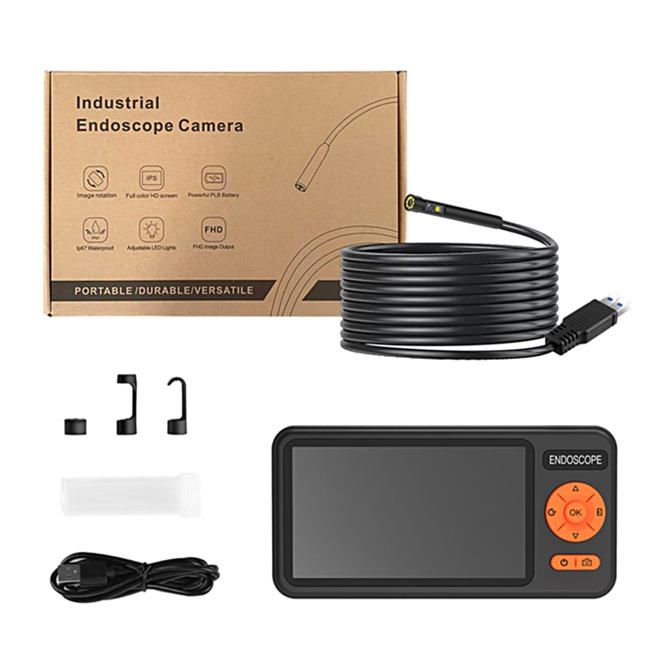 T29 5 inch IPS Screen 5.5mm Dual Lens IP67 Waterproof Industrial Endoscope With Bracket, Length:3.5m -  by buy2fix | Online Shopping UK | buy2fix