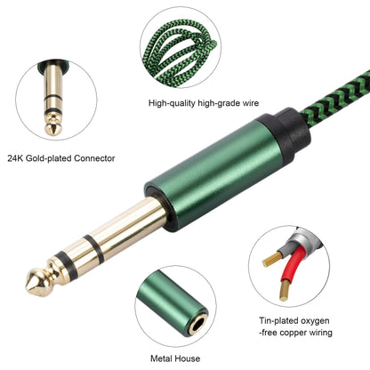 6.35mm Male to 3.5mm Female Audio Adapter Cable, Length:3m(Green) - Aux Cable by buy2fix | Online Shopping UK | buy2fix