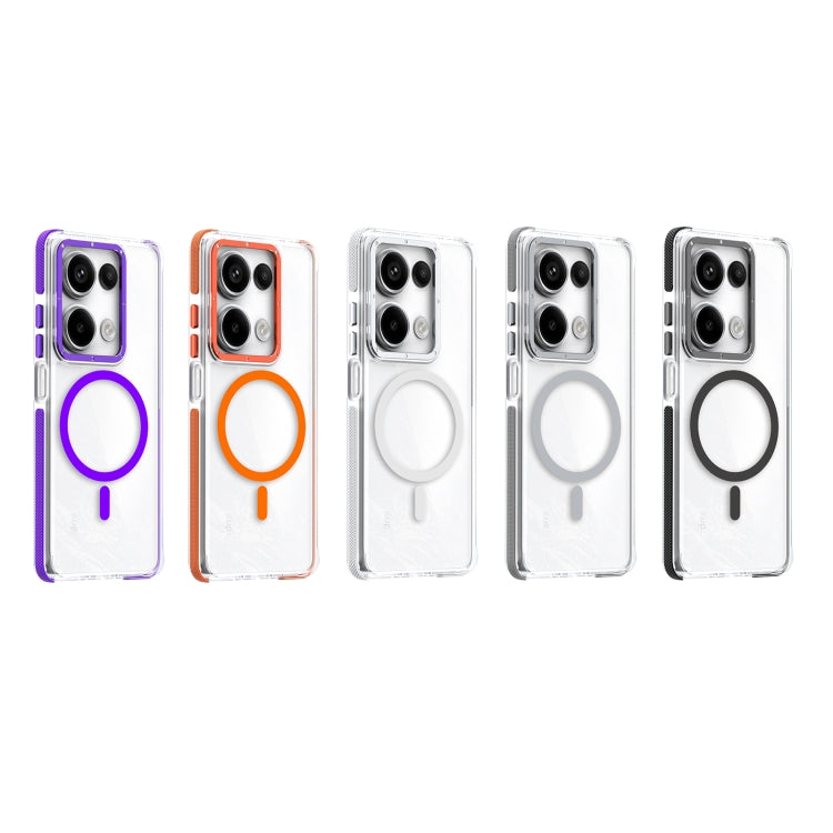 For Xiaomi Redmi Note 13 Pro 4G Dual-Color Clear Acrylic Hybrid TPU MagSafe Phone Case(Orange) - Note 13 Pro Cases by buy2fix | Online Shopping UK | buy2fix