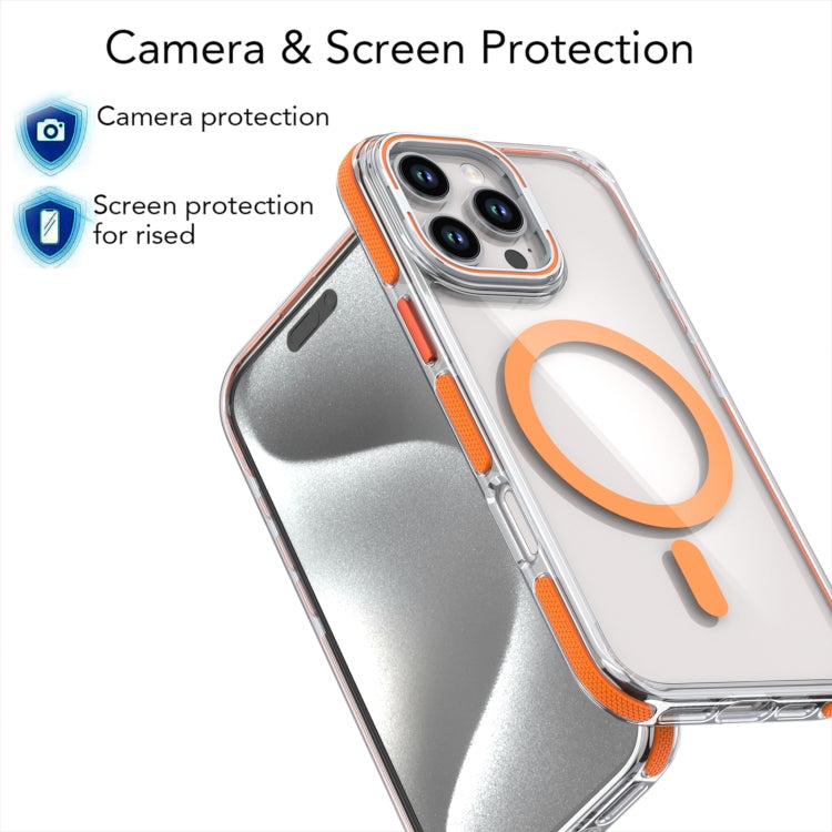 For iPhone 16 Pro Max Dual-Color Clear Acrylic Hybrid TPU Lens Flip Holder MagSafe Phone Case(Red) - iPhone 16 Pro Max Cases by buy2fix | Online Shopping UK | buy2fix