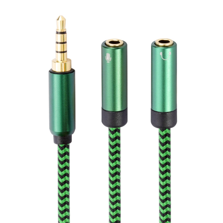 3.5mm Male to Dual 3.5mm Audio + Microphone 2 in 1 Audio Adapter Cable, Length:2m(Green) - Video & Audio Cable by imak | Online Shopping UK | buy2fix