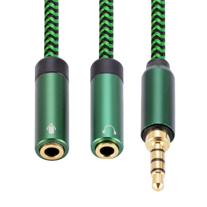 3.5mm Male to Dual 3.5mm Audio + Microphone 2 in 1 Audio Adapter Cable, Length:2m(Green) - Video & Audio Cable by imak | Online Shopping UK | buy2fix