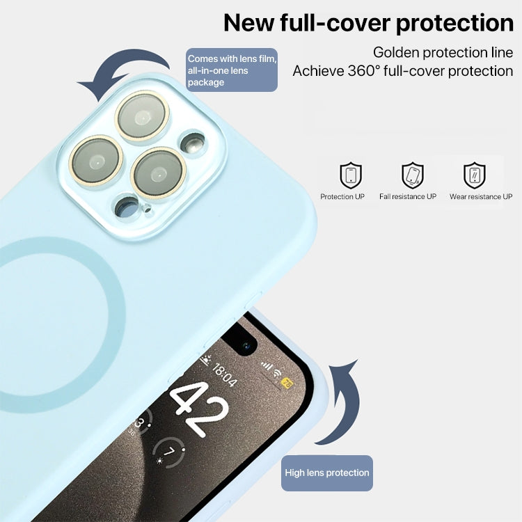 For iPhone 16 Pro Max Liquid Silicone MagSafe Full Coverage Phone Case with Lens Film(White) - iPhone 16 Pro Max Cases by buy2fix | Online Shopping UK | buy2fix