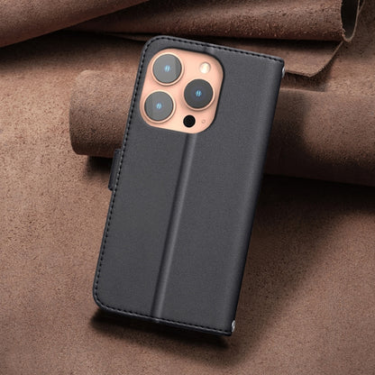 For iPhone 16 Pro Square Texture Leather Phone Case(Black) - iPhone 16 Pro Cases by buy2fix | Online Shopping UK | buy2fix