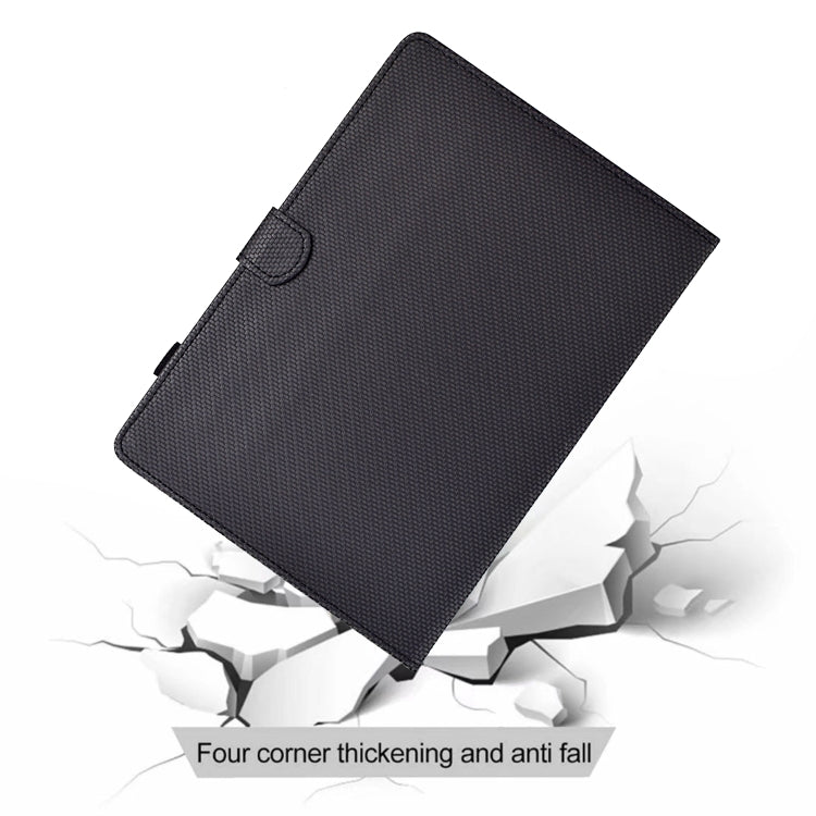 For Samsung Galaxy Tab S7 / S8 Solid Color Fiber Texture Smart Tablet Leather Case(Black) - Galaxy Tab S8 Cases by buy2fix | Online Shopping UK | buy2fix