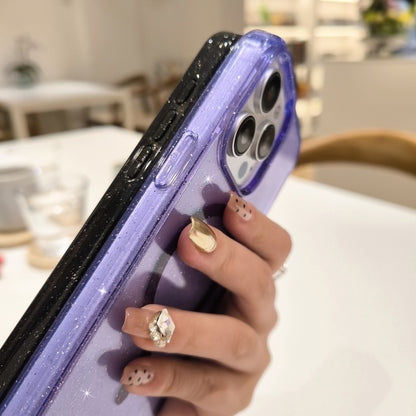 For iPhone 16 Glitter Powder TPU Hybrid PC MagSafe Phone Case(Purple) - iPhone 16 Cases by buy2fix | Online Shopping UK | buy2fix