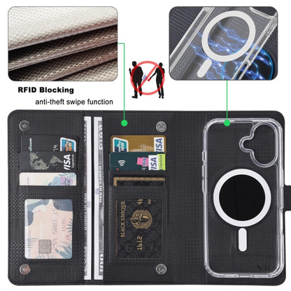 For iPhone 13 ViLi GHA-C Series RFID MagSafe Magnetic Flip Leather Phone Case(Black) - iPhone 13 Cases by ViLi | Online Shopping UK | buy2fix