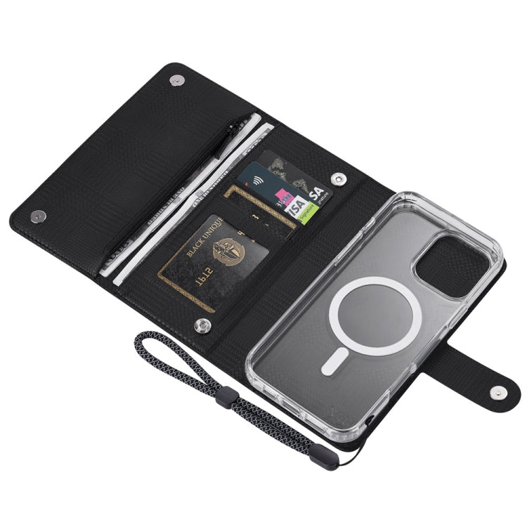 For iPhone 16 Plus ViLi GHB-C Series RFID MagSafe Magnetic Flip Leather Phone Case(Black) - iPhone 16 Plus Cases by ViLi | Online Shopping UK | buy2fix