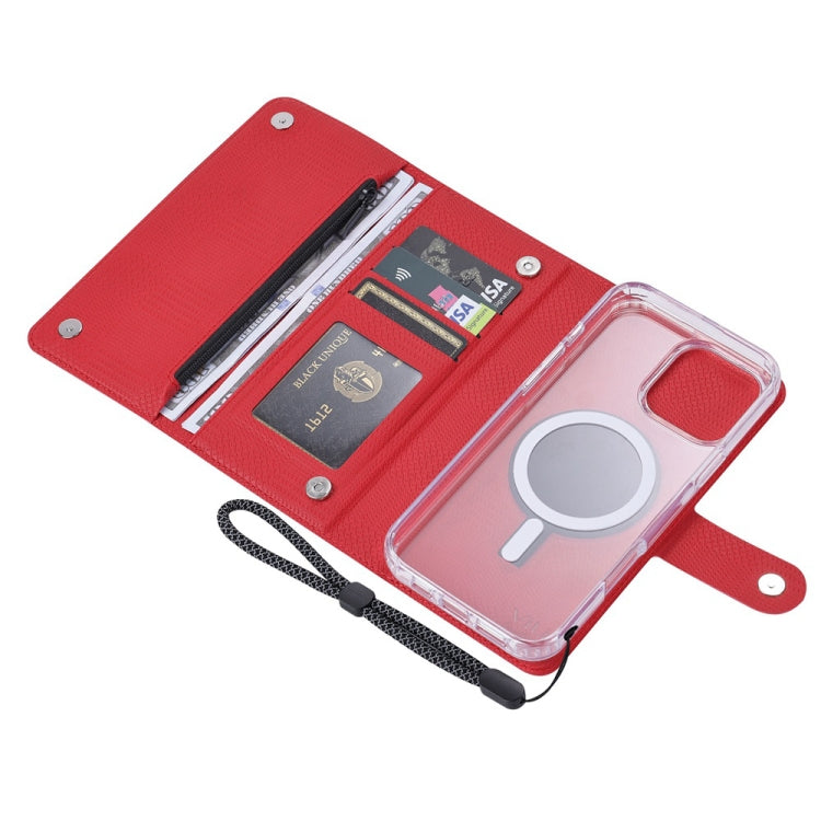 For iPhone 13 Pro Max ViLi GHB-C Series RFID MagSafe Magnetic Flip Leather Phone Case(Red) - iPhone 13 Pro Max Cases by ViLi | Online Shopping UK | buy2fix