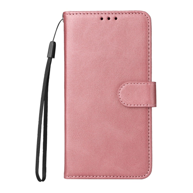 For Samsung Galaxy S25 5G Classic Calf Texture Flip Leather Phone Case(Rose Gold) - Galaxy S25 5G Cases by buy2fix | Online Shopping UK | buy2fix