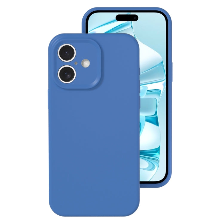 For iPhone 16 Precise Hole Liquid Silicone Jelly Color Full Coverage Phone Case(Navy Blue) - iPhone 16 Cases by buy2fix | Online Shopping UK | buy2fix