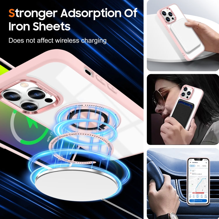 For iPhone 16 Pro Magnetic Rotating Ring Holder Phone Case(Pink) - iPhone 16 Pro Cases by buy2fix | Online Shopping UK | buy2fix