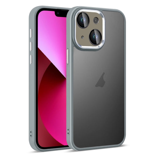 For iPhone 13 Colorful Armor Lens Film Translucent Skin Feel Phone Case(Grey) - iPhone 13 Cases by buy2fix | Online Shopping UK | buy2fix