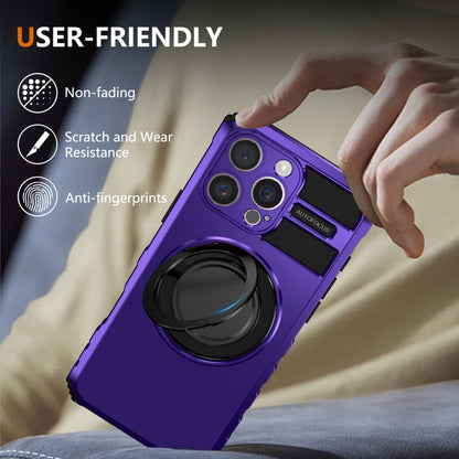 For iPhone 16 Pro Rotating Magnetic Holder Phone Case(Purple) - iPhone 16 Pro Cases by buy2fix | Online Shopping UK | buy2fix