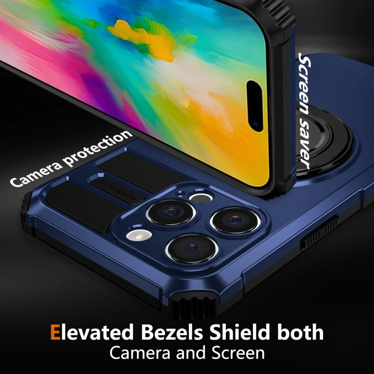 For iPhone 16 Pro Max Rotating Magnetic Holder Phone Case(Royal Blue) - iPhone 16 Pro Max Cases by buy2fix | Online Shopping UK | buy2fix