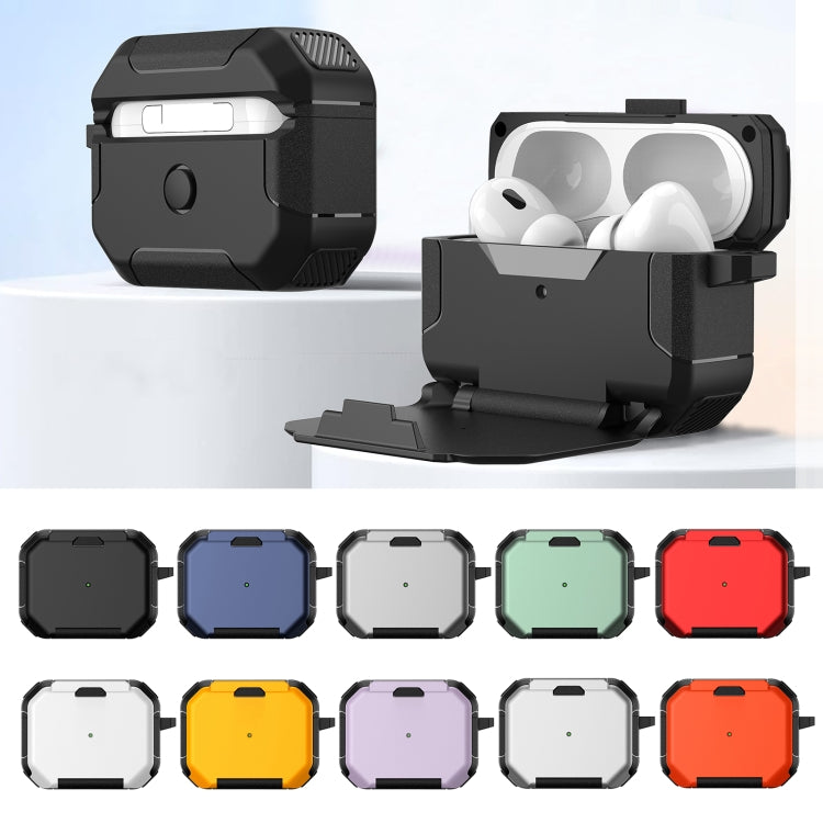 For AirPods Pro Phone Holder Design Earbuds Box Protective Case(Grey) - For AirPods Pro by buy2fix | Online Shopping UK | buy2fix