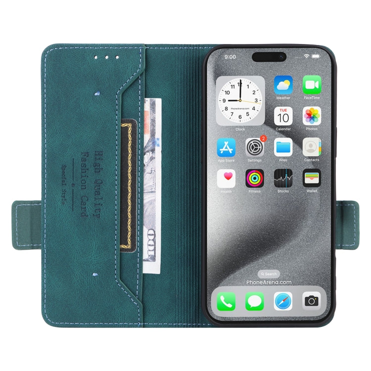 For iPhone 16 Pro Max Magnetic Clasp Leather Phone Case(Green) - iPhone 16 Pro Max Cases by buy2fix | Online Shopping UK | buy2fix