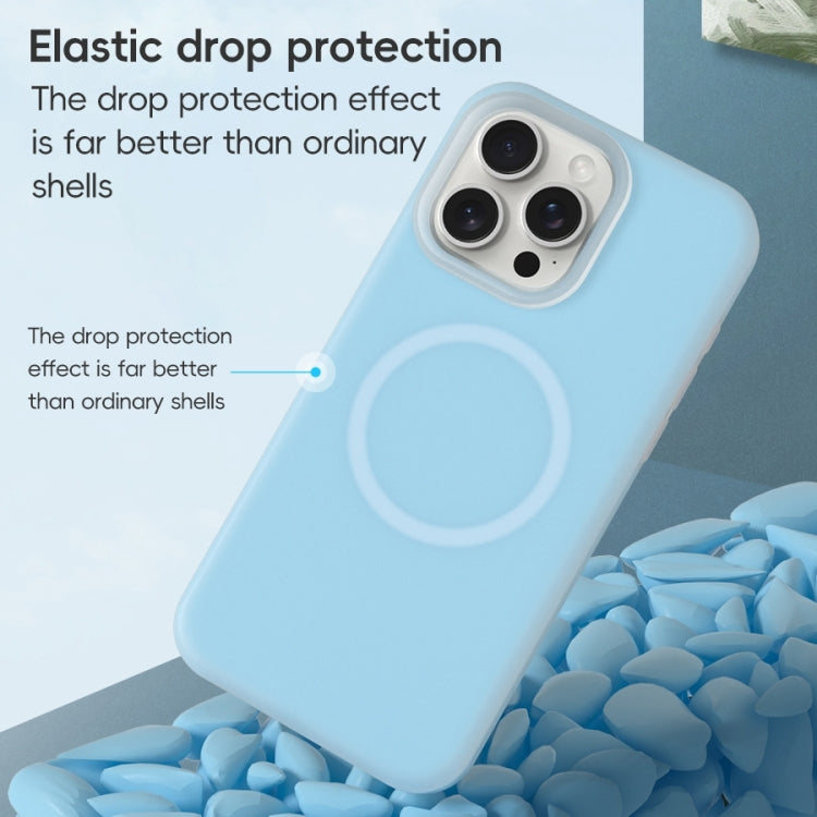 For iPhone 16 Jelly Liquid Silicone MagSafe Magnetic Phone Case(White) - iPhone 16 Cases by buy2fix | Online Shopping UK | buy2fix