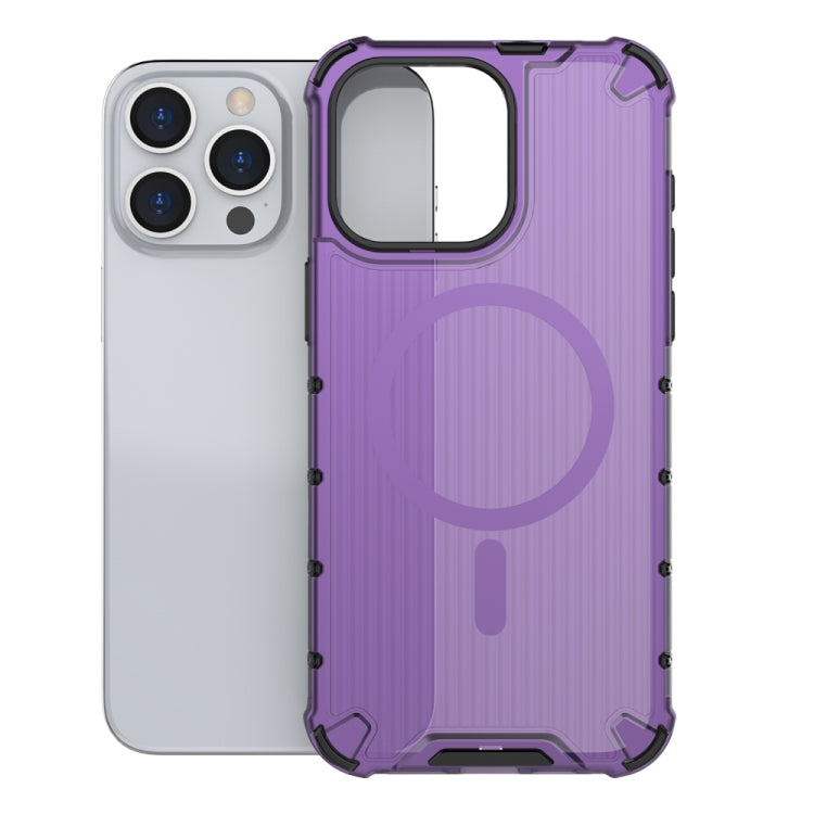 For iPhone 11 Pro Max Grating Airbag Shockproof MagSafe Frosted Phone Case(Purple) - iPhone 11 Pro Max Cases by buy2fix | Online Shopping UK | buy2fix