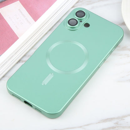 For iPhone 16 Liquid TPU Silicone Solid Color MagSafe Phone Case(Green) - iPhone 16 Cases by buy2fix | Online Shopping UK | buy2fix