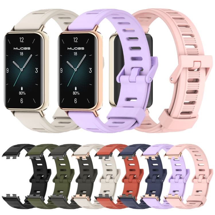 For Honor Band 9 MIJOBS Flat Hole Breathable TPU Watch Band(Pink Light Gold) - Watch Bands by MIJOBS | Online Shopping UK | buy2fix