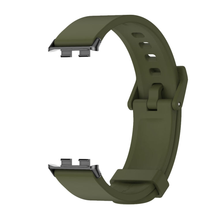 For Honor Band 9 MIJOBS Solid Color Silicone Watch Band(Army Green Black) - Watch Bands by MIJOBS | Online Shopping UK | buy2fix