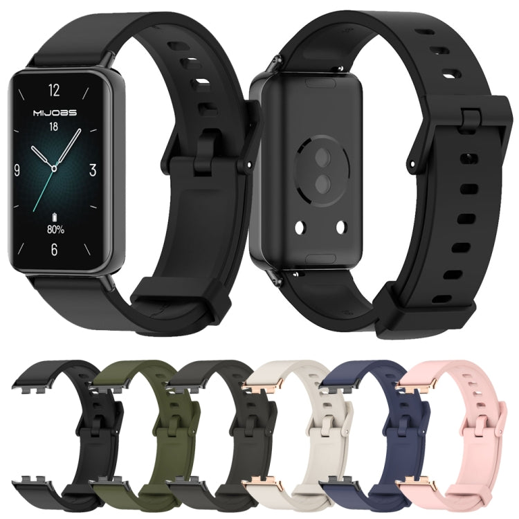 For Honor Band 9 MIJOBS Solid Color Silicone Watch Band(Black) - Watch Bands by MIJOBS | Online Shopping UK | buy2fix