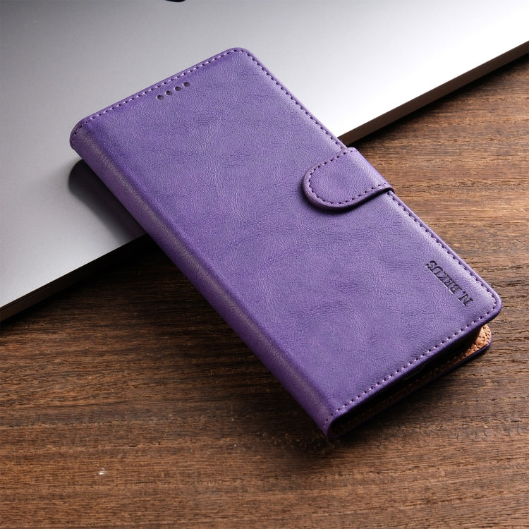 For iPhone 16 Pro Max N.BEKUS CSJ-P1 Solid Color Leather Phone Case(Purple) - iPhone 16 Pro Max Cases by N.BEKUS | Online Shopping UK | buy2fix