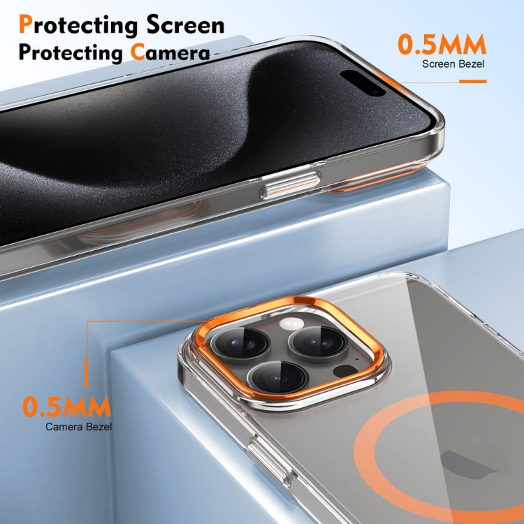 For iPhone 16 Pro Ice Feel HD Transparent MagSafe PC Full Coverage Phone Case(Orange) - iPhone 16 Pro Cases by buy2fix | Online Shopping UK | buy2fix