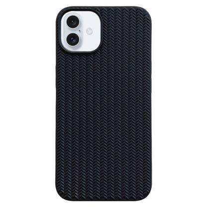 For iPhone 16 Plus Weave Texture TPU Phone Case(Black) - iPhone 16 Plus Cases by buy2fix | Online Shopping UK | buy2fix