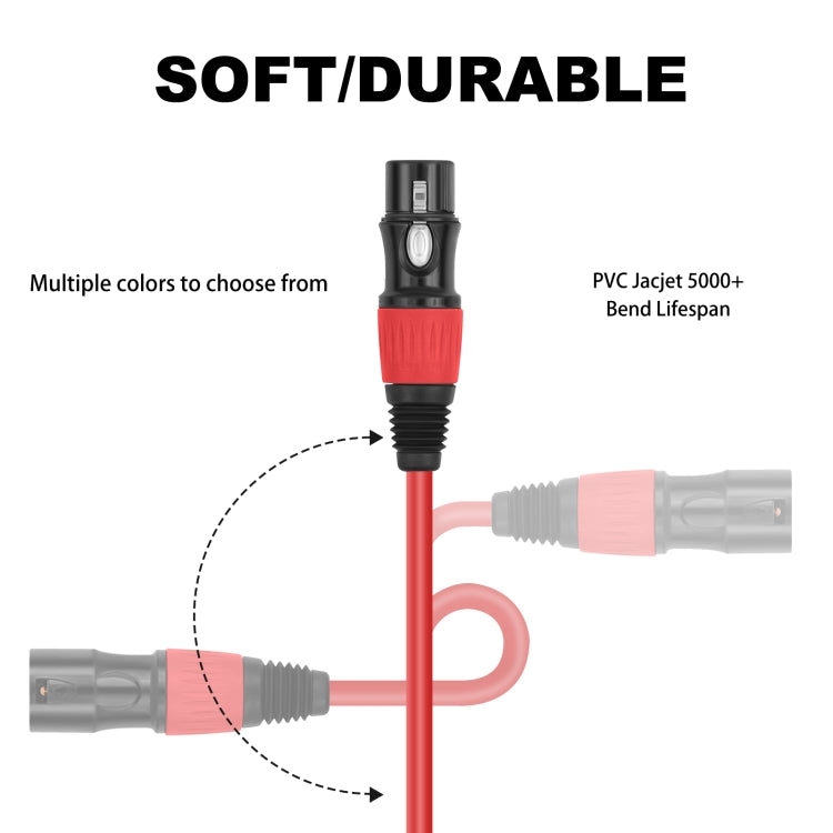 JC1015 XLR 3pin Male to Female Audio Cable, Length:3m(Yellow) - Microphone Audio Cable & Connector by buy2fix | Online Shopping UK | buy2fix