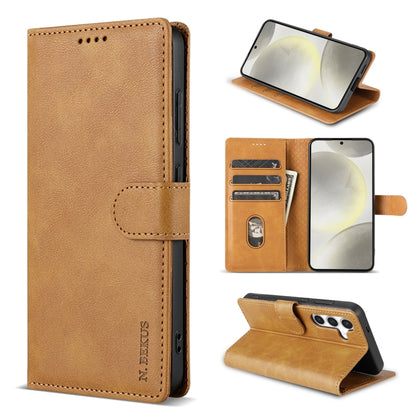 For Samsung Galaxy S23+ 5G N.BEKUS CSJ-P1 Solid Color Leather Phone Case(Brown) - Galaxy S23+ 5G Cases by N.BEKUS | Online Shopping UK | buy2fix