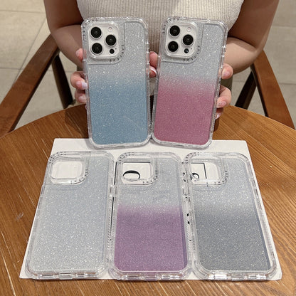 For iPhone 16 Pro Max TPU + PC + Glitter Paper Full Coverage Phone Case(Grey) - iPhone 16 Pro Max Cases by buy2fix | Online Shopping UK | buy2fix