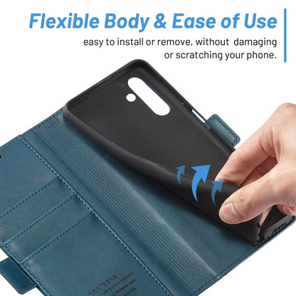 For Samsung Galaxy S24 FE 5G LC.IMEEKE Skin-friendly Card Slots Leather Phone Case(Blue) - Galaxy S24 FE 5G Cases by LC.IMEEKE | Online Shopping UK | buy2fix