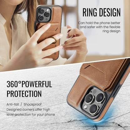 For iPhone 15 Pro Max DG.MING K1 MagSafe Detachable Wallet RFID Back Cover Phone Case(Brown) - iPhone 15 Pro Max Cases by DG.MING | Online Shopping UK | buy2fix