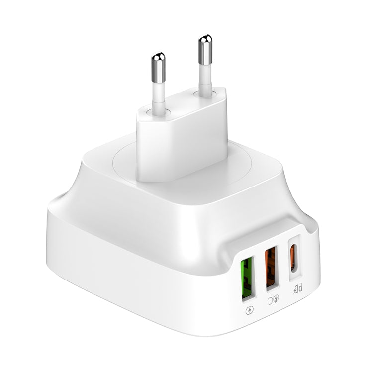 LDNIO Q334 32W Type-C + Dual USB Port Charger with 1m USB-C / Type-C Data Cable, Plug Type:EU Plug(White) - USB Charger by LDNIO | Online Shopping UK | buy2fix