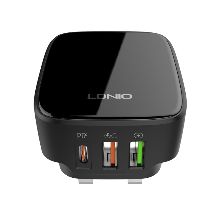 LDNIO Q334 32W Type-C + Dual USB Port Charger with 1m USB-C / Type-C Data Cable, Plug Type:UK Plug(Black) - USB Charger by LDNIO | Online Shopping UK | buy2fix