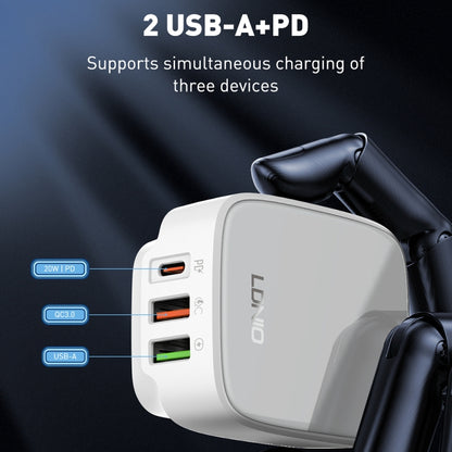 LDNIO Q334 32W Type-C + Dual USB Port Charger with 1m USB-C / Type-C Data Cable, Plug Type:UK Plug(Black) - USB Charger by LDNIO | Online Shopping UK | buy2fix